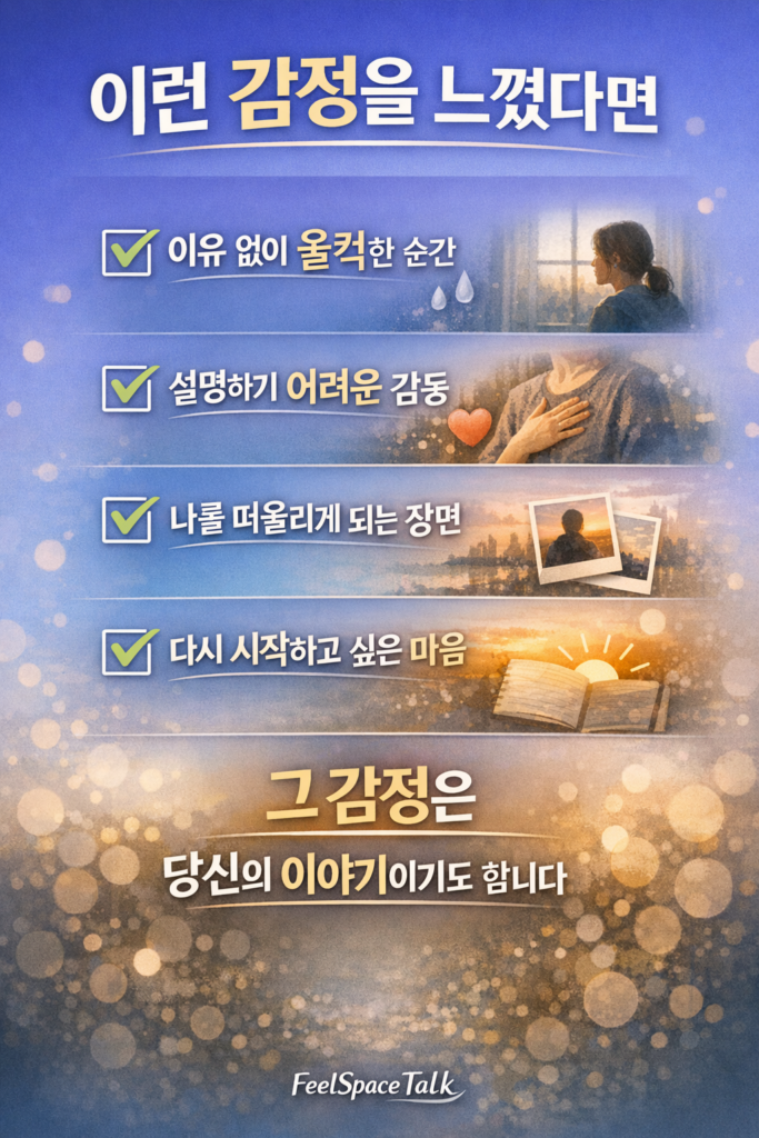 콘텐츠 속에서 나를 발견하는 감정을 정리한 인포그래픽