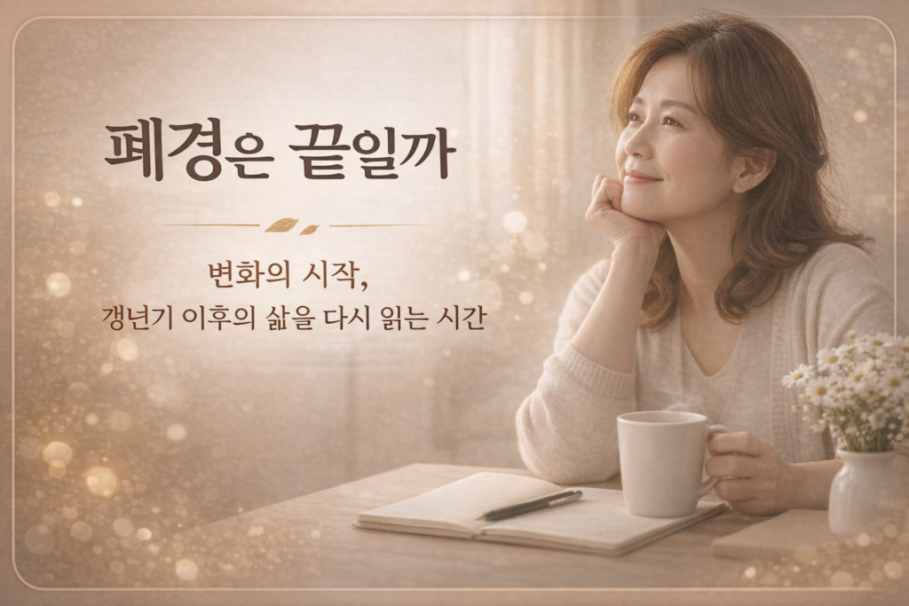 폐경은 끝이 아니라, 나를 다시 이해하는 새로운 시작입니다