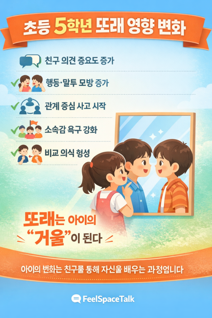 초등 5학년의 변화는 또래를 통해 자신을 비추고 배우는 과정에서 시작됩니다.