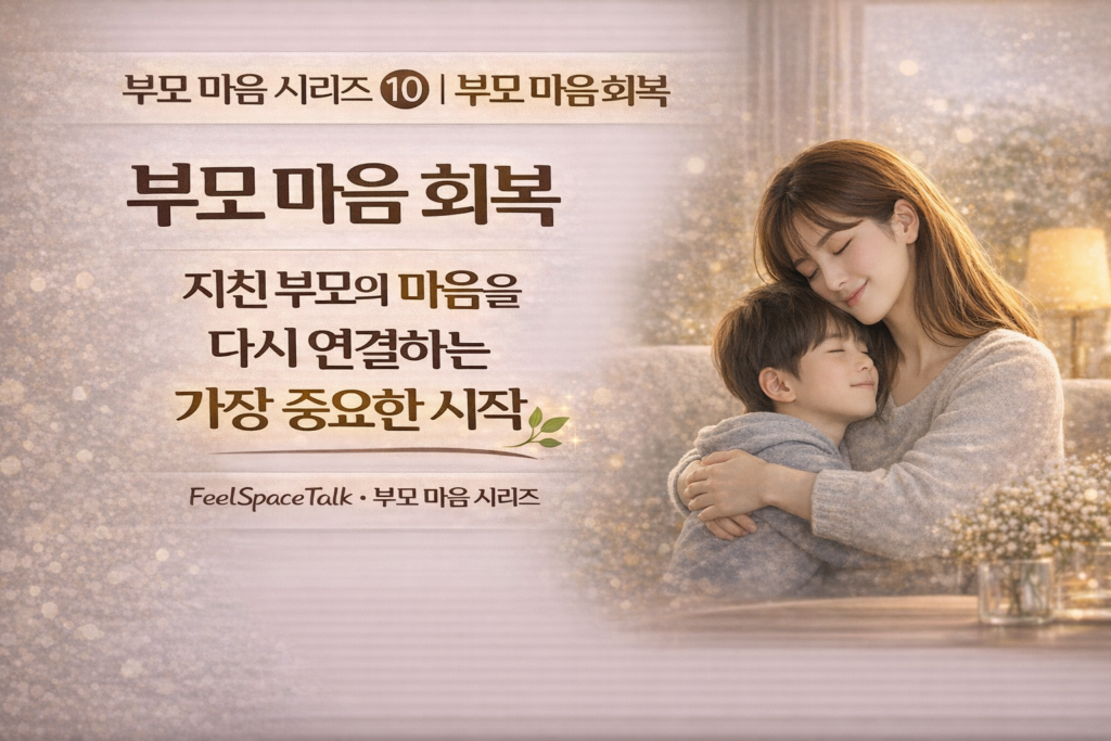 부모 마음 회복의 시작을 담은 콘텐츠로, 지친 부모의 감정을 이해하고 다시 연결하는 방법을 제시합니다