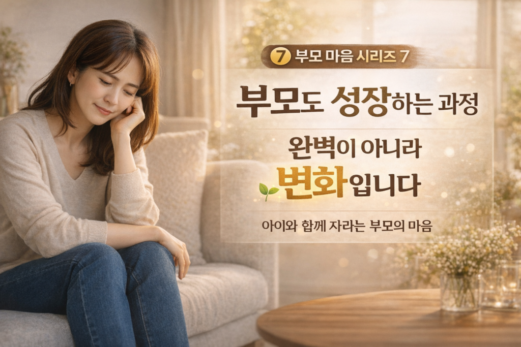 부모는 완벽해지는 사람이 아니라, 아이와 함께 변화하며 성장하는 존재입니다