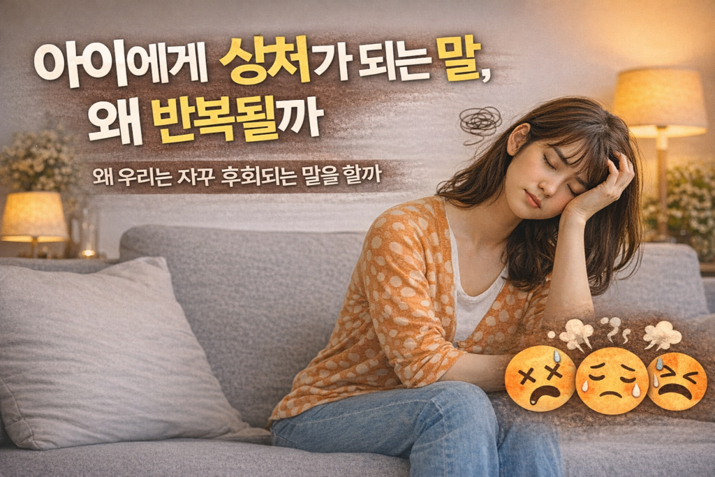 아이에게 상처가 되는 말을 반복하는 부모의 감정과 후회를 담은 육아 심리 썸네일